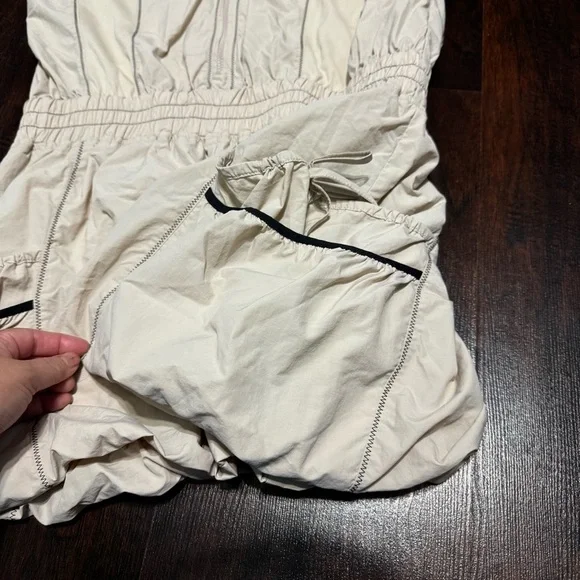 FREE PEOPLE “Grassroots Shortsie” Beige Zip-Up Romper Medium NWT - Picture 8 of 16